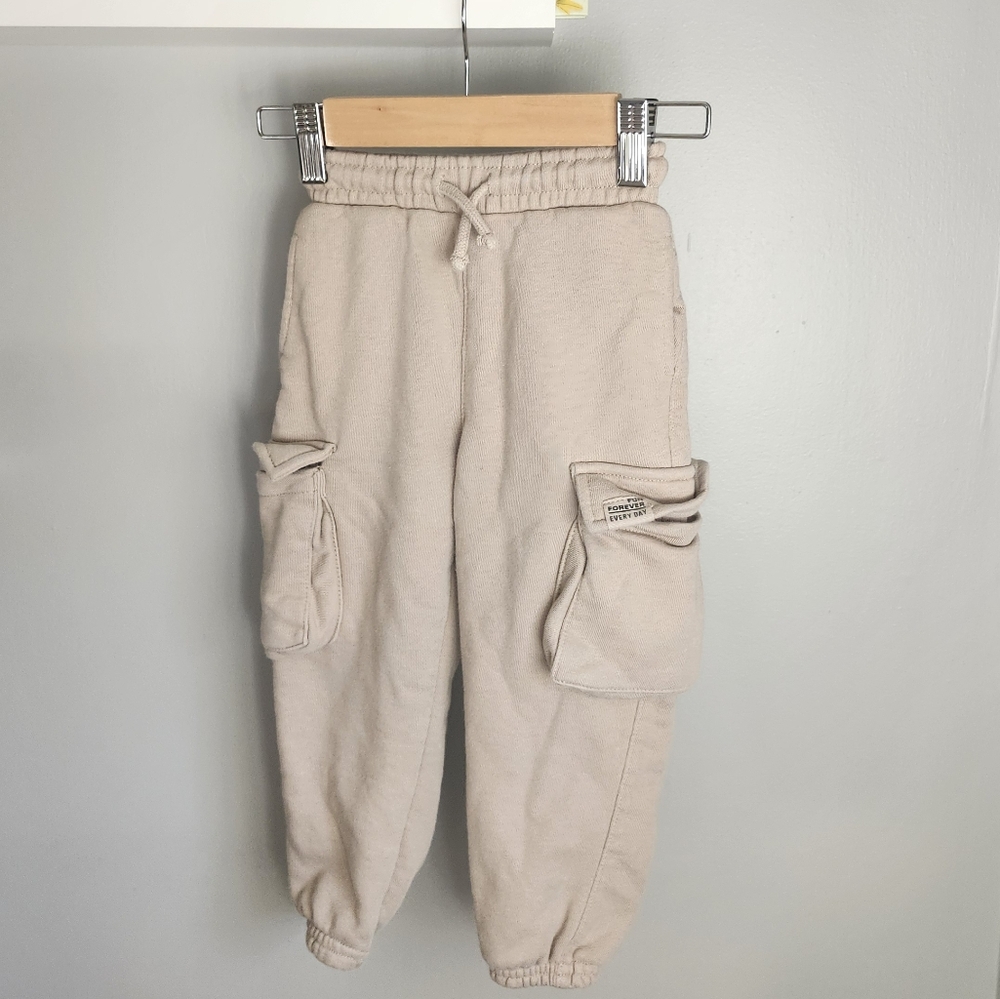 Zara Kids Light Beige Cargo Joggers 2-3 Years